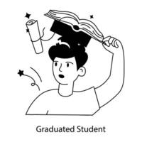 Trendy Graduated Student vector