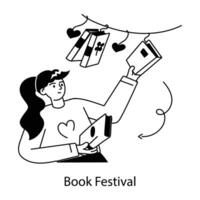 Trendy Book Festival vector
