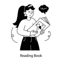 Trendy Reading Book vector