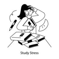 de moda estudiar estrés vector