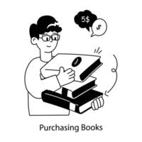 Trendy Purchasing Books vector