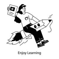 Trendy Enjoy Learning vector