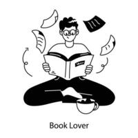 Trendy Book Lover vector