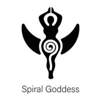 Trendy Spiral Goddess vector