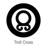 Trendy Troll Cross vector