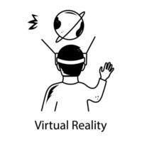 Trendy Virtual Reality vector