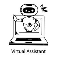 Trendy Virtual Assistant vector