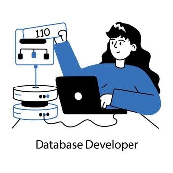 de moda base de datos desarrollador vector