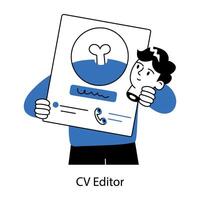 Trendy CV Editor vector