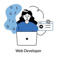 Trendy Web Developer vector