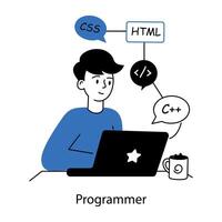 Trendy Programmer Concepts vector