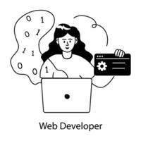 Trendy Web Developer vector