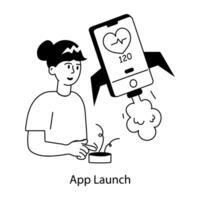 Trendy App Launch vector