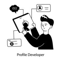 Trendy Profile Developer vector