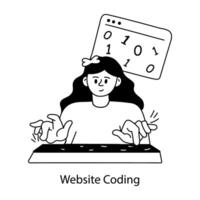 Trendy Website Coding vector