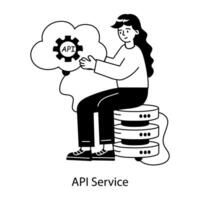 Trendy API Service vector
