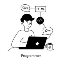 Trendy Programmer Concepts vector