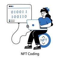 Trendy NFT Coding vector