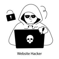 Trendy Website Hacker vector