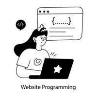 Trendy Website Programming vector