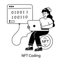 Trendy NFT Coding vector