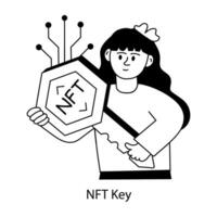 Trendy NFT Key vector