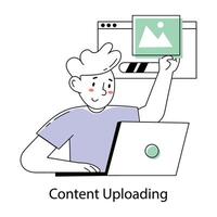 Trendy Content Uploading vector