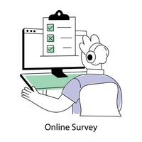 Trendy Online Survey vector