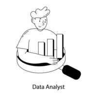 Trendy Data Analyst vector