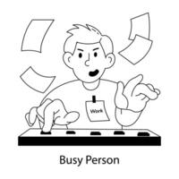 Trendy Busy Person vector