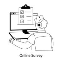 Trendy Online Survey vector