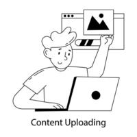 Trendy Content Uploading vector