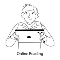 Trendy Online Reading vector