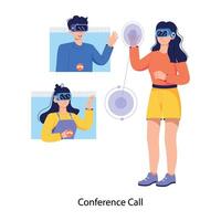 Trendy Conference Call vector