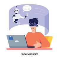 Trendy Robot Assistant vector