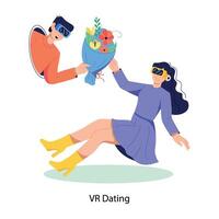 Trendy VR Dating vector