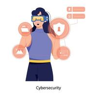 Trendy Cybersecurity Concepts vector