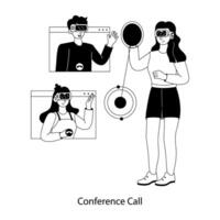 Trendy Conference Call vector