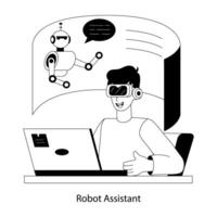 Trendy Robot Assistant vector