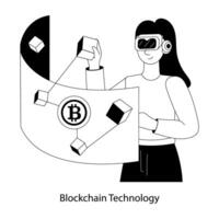 Trendy Blockchain Technology vector