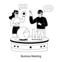 Trendy Business Meeting vector
