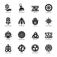 Pack of Spiritual Signs Solid Icons vector