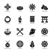 Bundle of Sacred Symbols Solid Icons vector