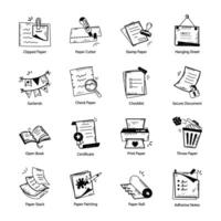 Latest Pack of Papercrafts Doodle Icons vector