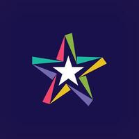 Star within star logo. Creative colorful graphics. Corporate brand abstract success shape. vector