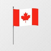 Canadá nacional bandera en asta de bandera. ilustración. vector