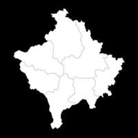 Kosovo map with districts. illustration. vector