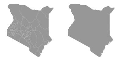 Kenia mapa con administrativo divisiones ilustración. vector