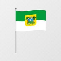 Rio Grande do Norte flag on flagpole. illustration. vector