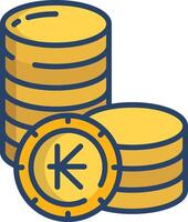 Kip coin linear color illustration vector